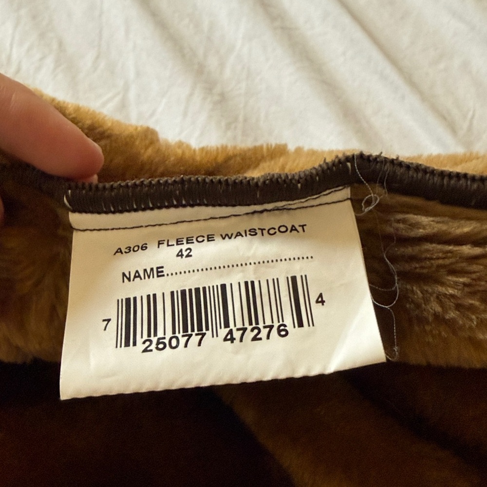 Barbour Warm Pile Waistcoat Zip-In Liner - Size 42 fur vest Vintage - Picture 9 of 9